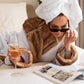 The Haven Robe - White/Tan